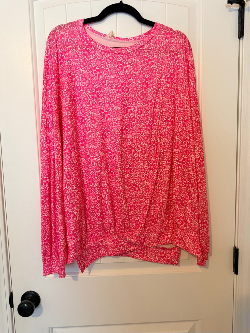 Women's Pink Floral Crewneck Sweatshirt